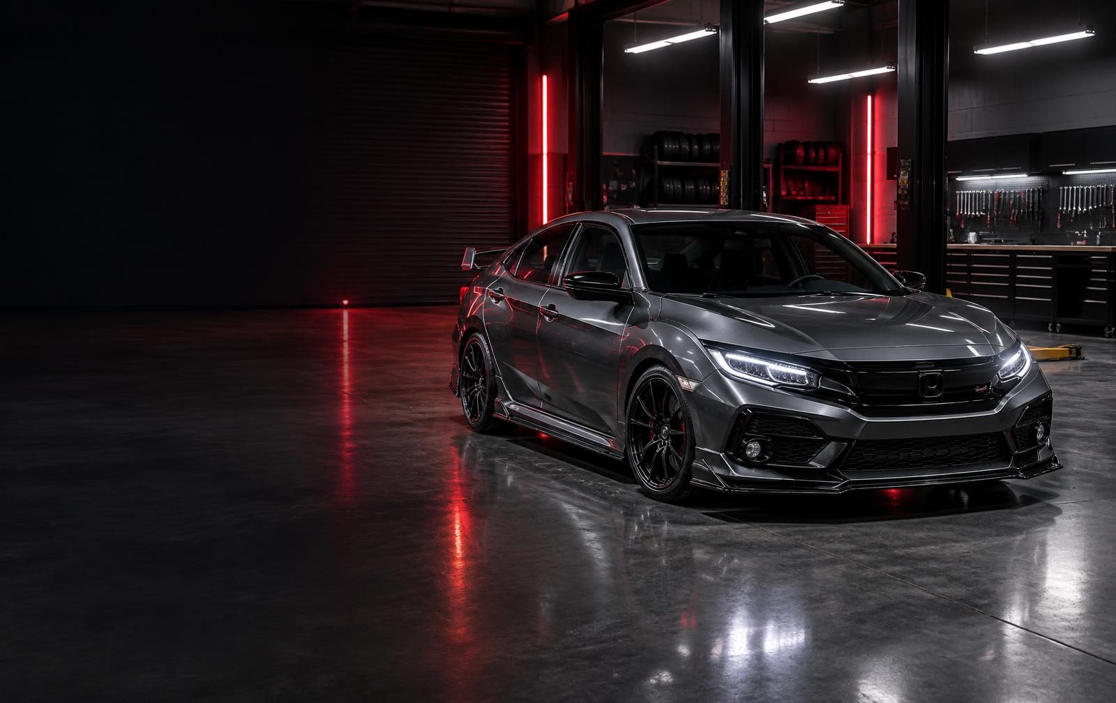 Aresso Garaj'da modifiye edilmiş gri performans otomobili